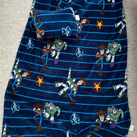 Disney Other - ✨ Disney Toy Story Blue Blanket/Pillow Set – Buzz & Woody – Soft & Cozy! 🧸🛏️
